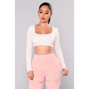 Square Crop Top - White XS